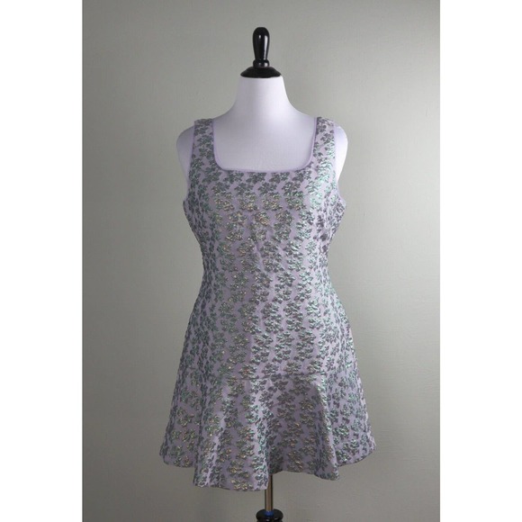 BCBGMaxAzria Floral Mini Dress in Gray and Green - Picture 1 of 6